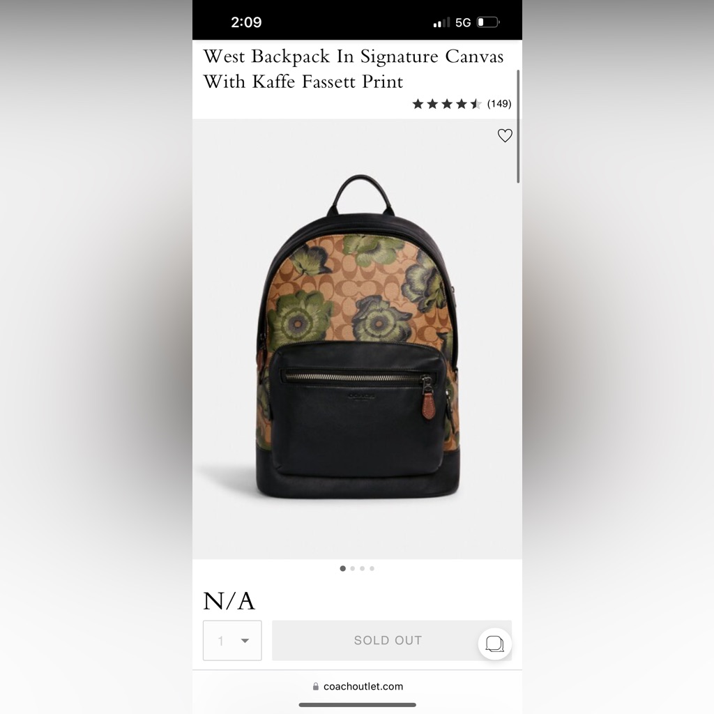 COPY - Coach West BackPack In Signature Canvas With Kaffe Fassett Print Coach West Backpack In Signature Canvas – Calidad Estilo Y  main image 4